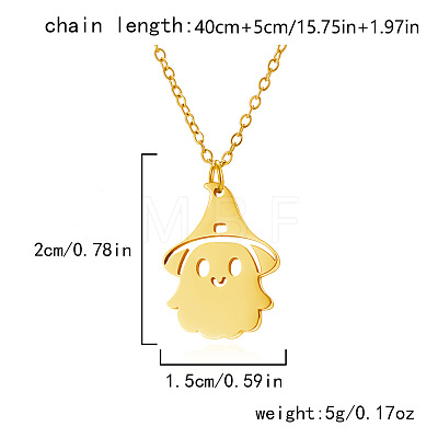 Halloween 304 Stainless Steel Laser Cut Pendant Necklaces FS-WG247A7-04-1
