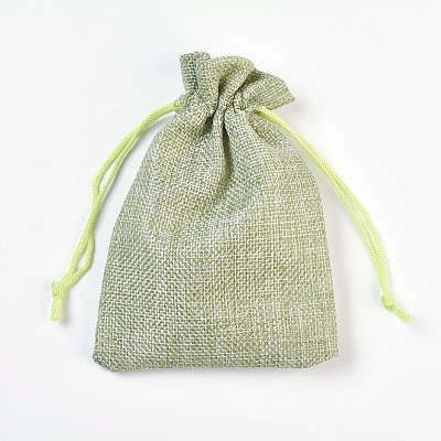 Polyester Imitation Burlap Packing Pouches ABAG-WH0008-01-1
