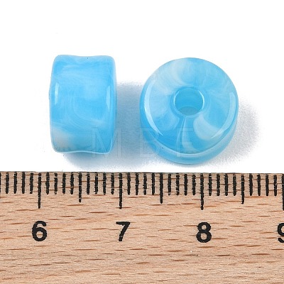 Two-Color Opaque Acrylic Imitation Gemstone Beads AC-CBA3EFE-02L-1