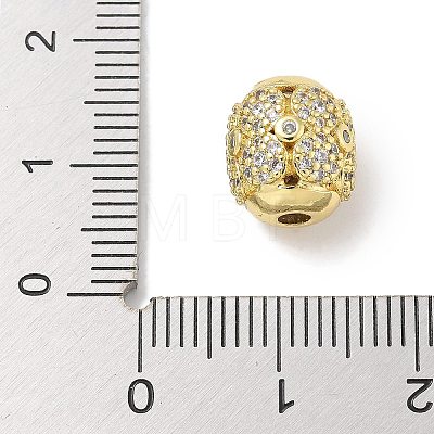 Rack Plating Brass Micro Pave Cubic Zirconia Beads KK-L224-030G-1