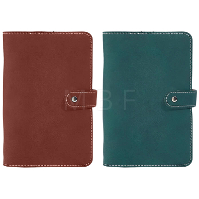 2Pcs 2 Colors Rectangle Imitation Leather Loose-leaf Notebook Book Covers AJEW-CL0006-29-1