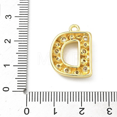 Brass Micro Pave Clear Cubic Zirconia Pendants KK-I476-02G-D-1