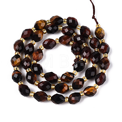 Natural Red Tiger Eye Beads Strands G-N342-35-8x6-04-1
