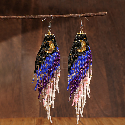 Moon Stainless Steel Dangle Earrings KS8218-2-1