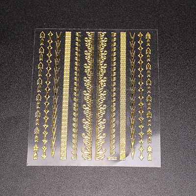 PET 3D Gold Metal Sticker Chain Zipper Metal Decal MRMJ-WH0072-85-1