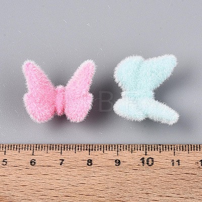 Flocking Opaque Acrylic Butterfly Beads OACR-T030-11M-1