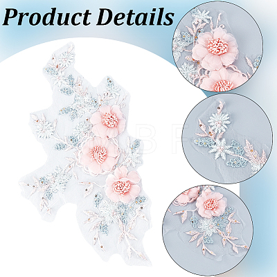 2Pcs Polyester Computerized Embroidered Appliques DIY-CY0003-42-1