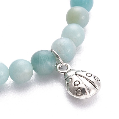 Natural Amazonite Beaded Bracelets BJEW-PH01412-1