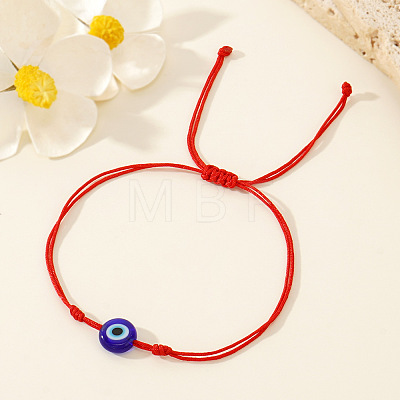 Glass Evil Eye Bead Braided Bracelets SG7290-2-1