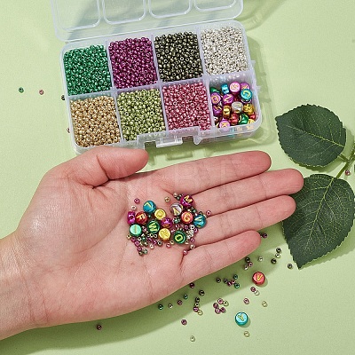 Metallic Colours Style Beads DIY Jewelry Making Finding Kit DIY-YW0004-56-1