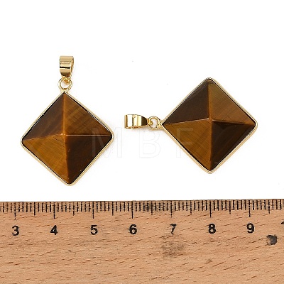 Natural Tiger Eye Pendants G-H359-03G-04-1