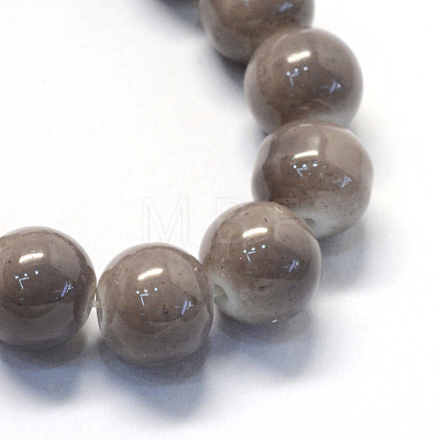 Baking Painted Glass Round Bead Strands DGLA-Q020-8mm-15-1
