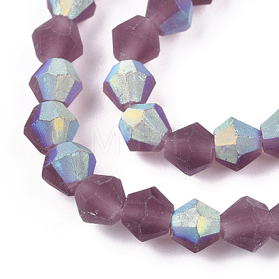 Imitate Austrian Crystal Bicone Frosted Glass Beads Strands LS-EGLA-A039-T3mm-MB04-1
