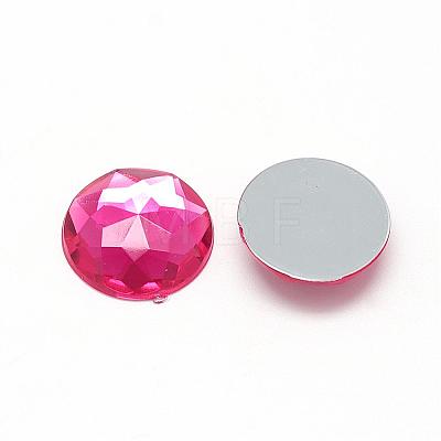 Acrylic Rhinestone Flat Back Cabochons GACR-Q008-25mm-10-1