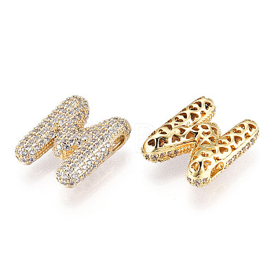 Brass Micro Pave Cubic Zirconia Pendants KK-N254-06G-M-1