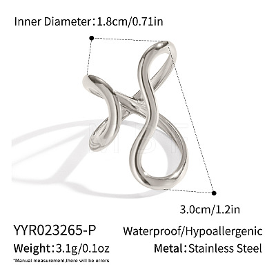 Adjustable 304 Stainless Steel Open Cuff Rings for Women SZ1207-1-1