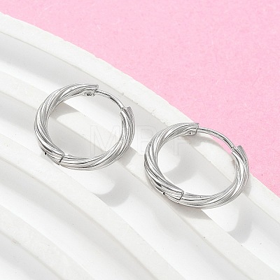 304 Stainless Steel Twist Hoop Earrings for Women LS-EJEW-A130-02B-P-1