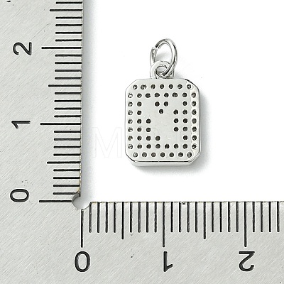 Rack Plating Brass Micro Pave Clear Cubic Zirconia Charms KK-G501-01Y-P-1