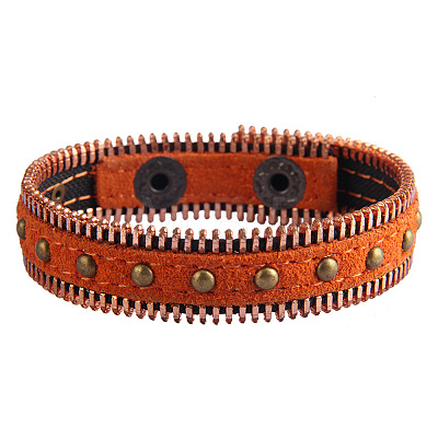 Alloy PU Leather Cord Studded Bracelets FS-WG408C4-06-1