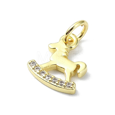 Brass Micro Pave Claer Cubic Zirconia Charms KK-H475-43G-1