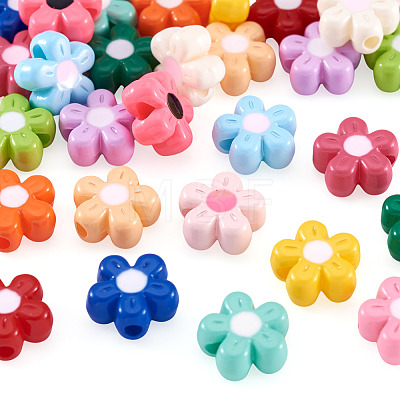 30Pcs 15 Colors Baking Paint Opaque Acrylic Beads MACR-TA0003-04-1