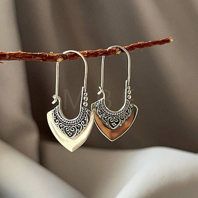 Retro Alloy Hoop Earrings WG3CD9F-01-1