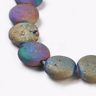 Electroplated Natural Quartz Crystal Beads Strands G-E499-01B-1