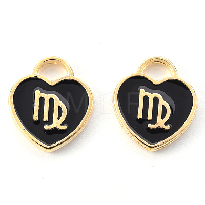 Light Gold Plated Alloy Enamel Pendants ENAM-R136-30-21-1