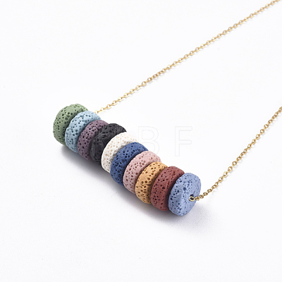 304 Stainless Steel Cable Chain Necklaces NJEW-I236-01G-1