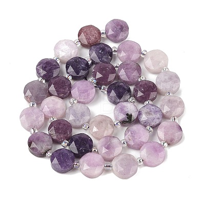 Natural Lilac Jade/Lepidolite Beads Strands G-N342-76A-1