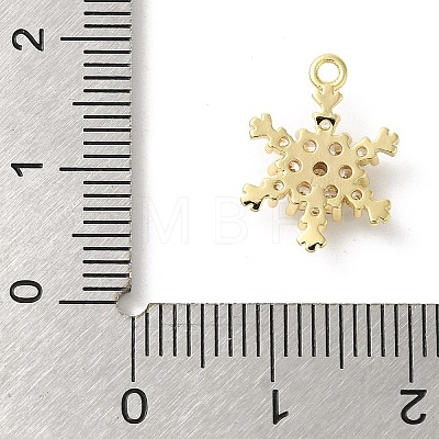 Christmas Theme Brass Micro Pave Cubic Zirconia Charms KK-P278-06G-1