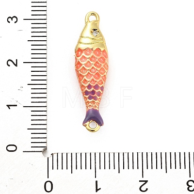 Brass Enamel Fish Connector Charms KK-H527-11G-05-1