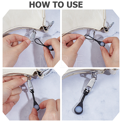 20Pcs 2 Styles Luminous PVC Plastic Replacement Zipper Puller Tabs FIND-CL0002-22-1