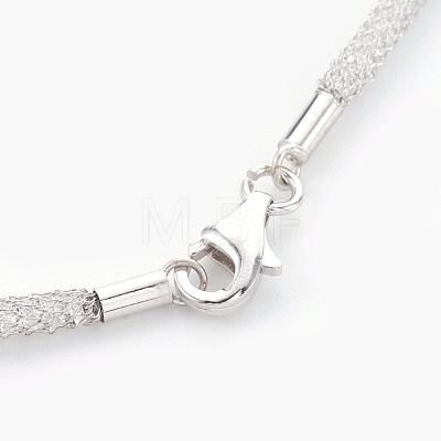 Brass Mesh Chain Necklaces NJEW-F241-01P-C-1
