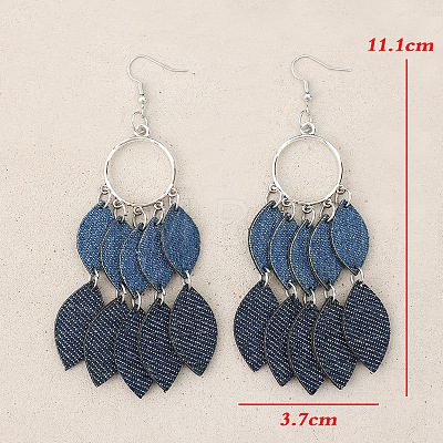 Imitation Leather & Zinc Alloy Dangle Earrings WG32886-02-1