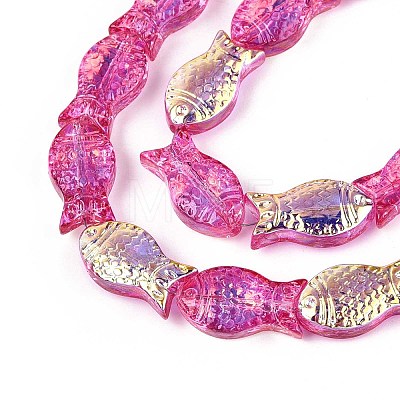 Transparency Electroplate Glass Beads Strands GLAA-T023-40A-09-1