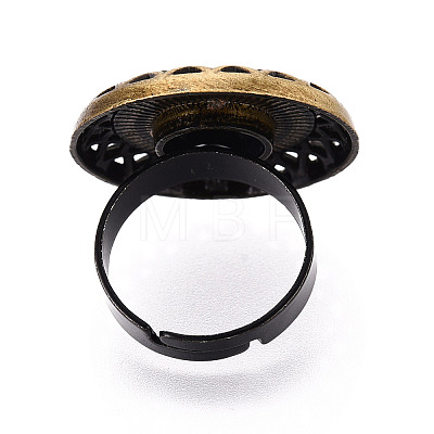 Adjustable Alloy & Iron Bezel Cup Ring Base with Rotatable Tray MAK-T012-05AB-1