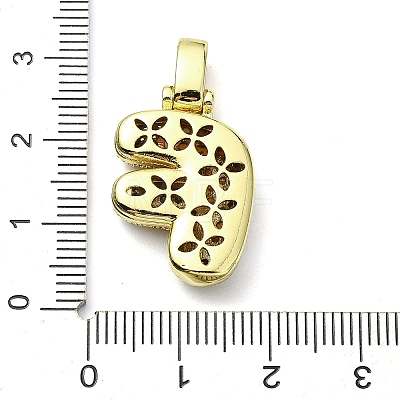 Brass Micro Pave Clear Cubic Zirconia Pendants KK-M279-01G-F-1