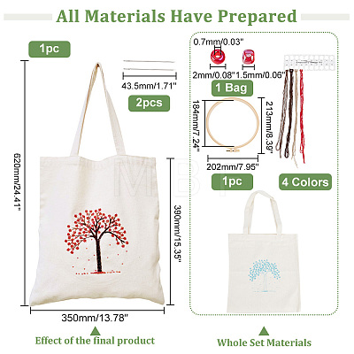DIY Canvas Shoulder Bag Embroidery Starter Kit DIY-WH0297-14-1