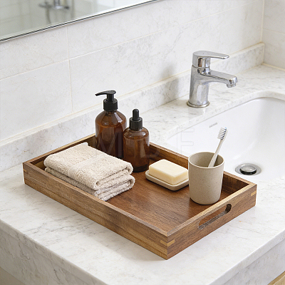 2Pcs 2 Styles Wood Storage Trays AJEW-BC0011-19-1