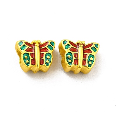 Rack Plating Alloy Enamel European Beads FIND-I034-10MG-1