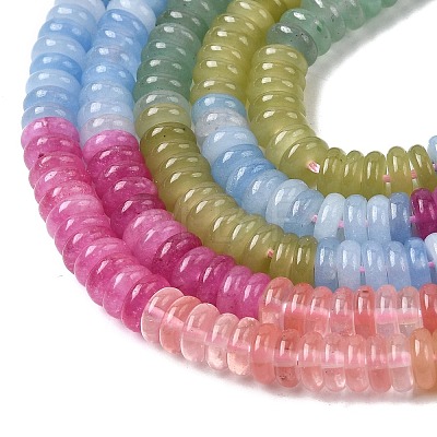 Cherry Quartz Glass & Dyed Natural White Jade & Green Aventurine Beads Strands G-H333-02C-1