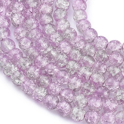 Crackle Glass Beads Strands X-CCG-Q002-8mm-02-1