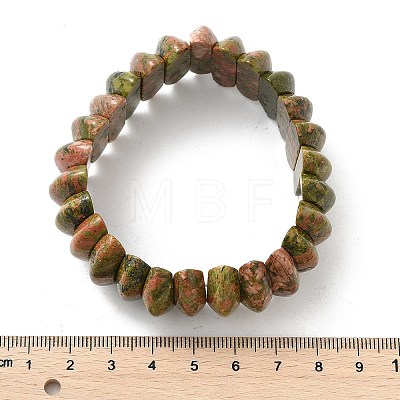 Bicone Natural Unakite Beads Stretch Bracelets for Women Men BJEW-C097-05F-1