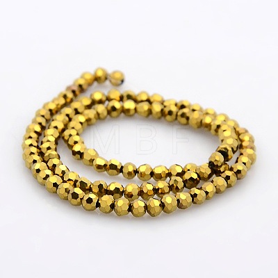 Full Plated Glass Faceted Round Spacer Beads Strands GLAA-A027-3mm-FP04-1