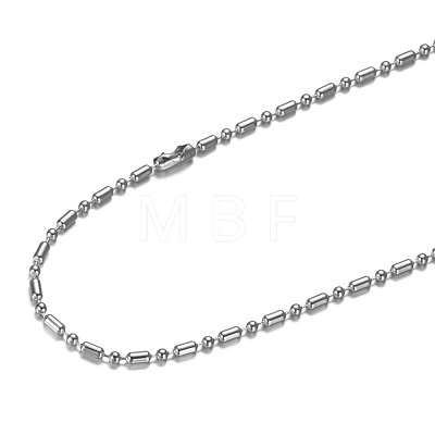 201 Stainless Steel Ball Chain Necklaces STAS-T040-PJ210-1
