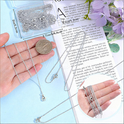 10Pcs 1.4MM Brass Cross/Rolo Chain Necklaces MAK-BBC0001-31P-1