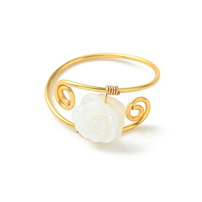 Natural Trochid Shell/Trochus Shell Finger Rings RJEW-JR01045-1