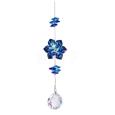 Glass Flower Hanging Ornaments PW-WG452EB-01-1