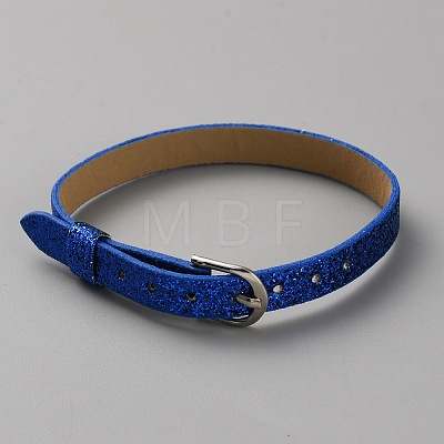Blank PU Leather Cord Bracelet with Alloy Clasps X1-AJEW-TAC0041-01B-16-1